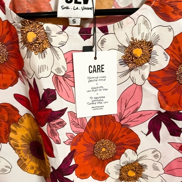 NWT Tuckernuck Sur La Vague Poppy crop Top cotton size S - Picture 4 of 7